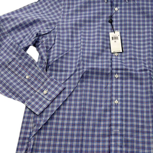 New Ralph Lauren Men Blue Plaid Shirt Long Sleeve Button Down US XL MSRP $148 - Picture 3 of 5